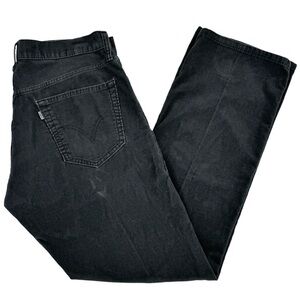 Levi's 514 Straight Fit Corduroy Pants Dark Charcoal Gray / Faded Black 35 x 32
